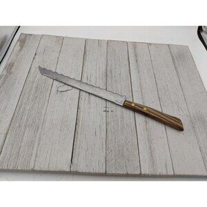 Vintage Stainless Steel #2 Double Sided Knife 7" Wood Handle Slice Carve 11 1/2"